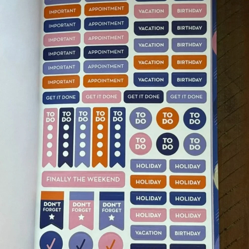 Blue Polka Dot Planner Hardcover Calendar Agenda Organizer Journal New